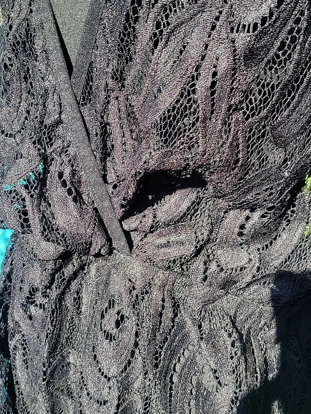 Black Lace Swim Cover Top 3X